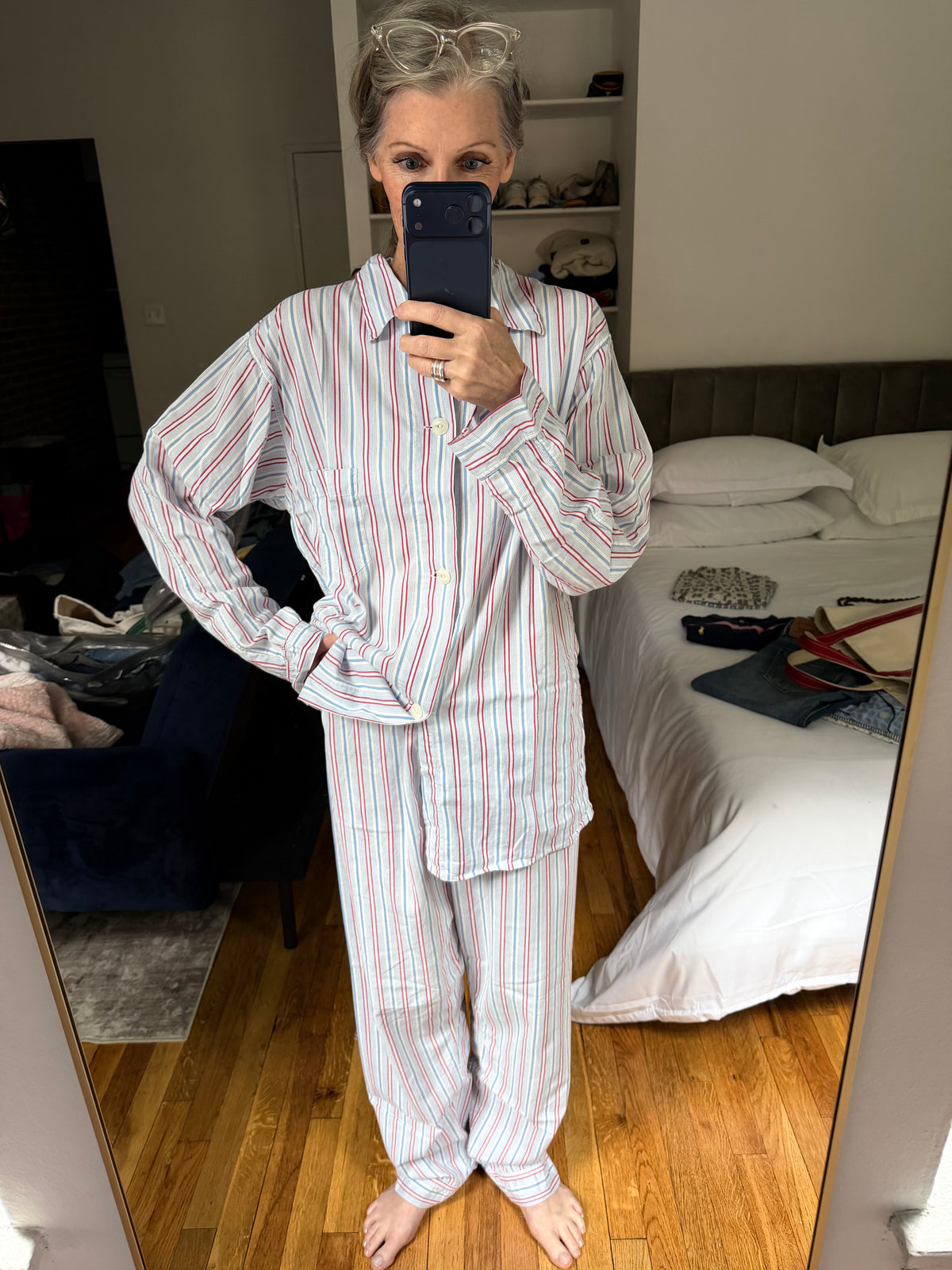 Vintage Olina Striped Pajama Set